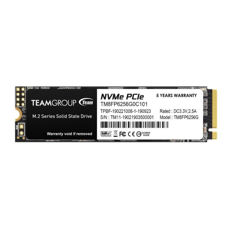 Teamgroup MP33 256GB M.2 PCIe 3.0 x4 with NVMe 1.3 Internal Solid State Drive SSD 1600MB/s Read,1000MB/s Write