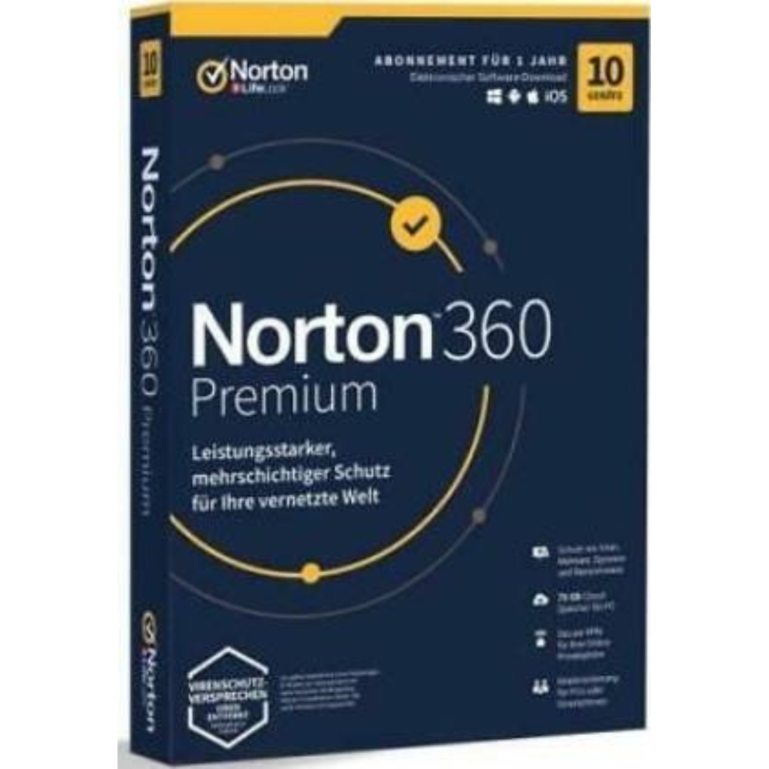 Norton 360 Premium 50GB, Arabic, 1 User 5 Device 12 Mounts 50GB - Arcad ...