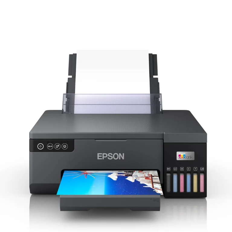 Epson Ecotank 6-Colour A4 Photo Printer Wifi Connected, With Smart App Connectivity, Large, Black, L8050